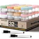 32-Pack Leakproof 4oz Glass Baby Food Jars With Lids - BPA Free, Freezer & Microwave Safe