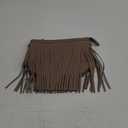 FashionPuzzle Small Fringe Crossbody Bag with Wrist Strap (Taupe)