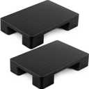 2 Pcs Plastic Pallets for Basement Storage Easy to Stack Lightweight Floor Pallets Display for Flooring Room Supermarket Warehouse, Support up to 2000 Lbs,Black (23'' L X 16'' W X 4.7'' H)