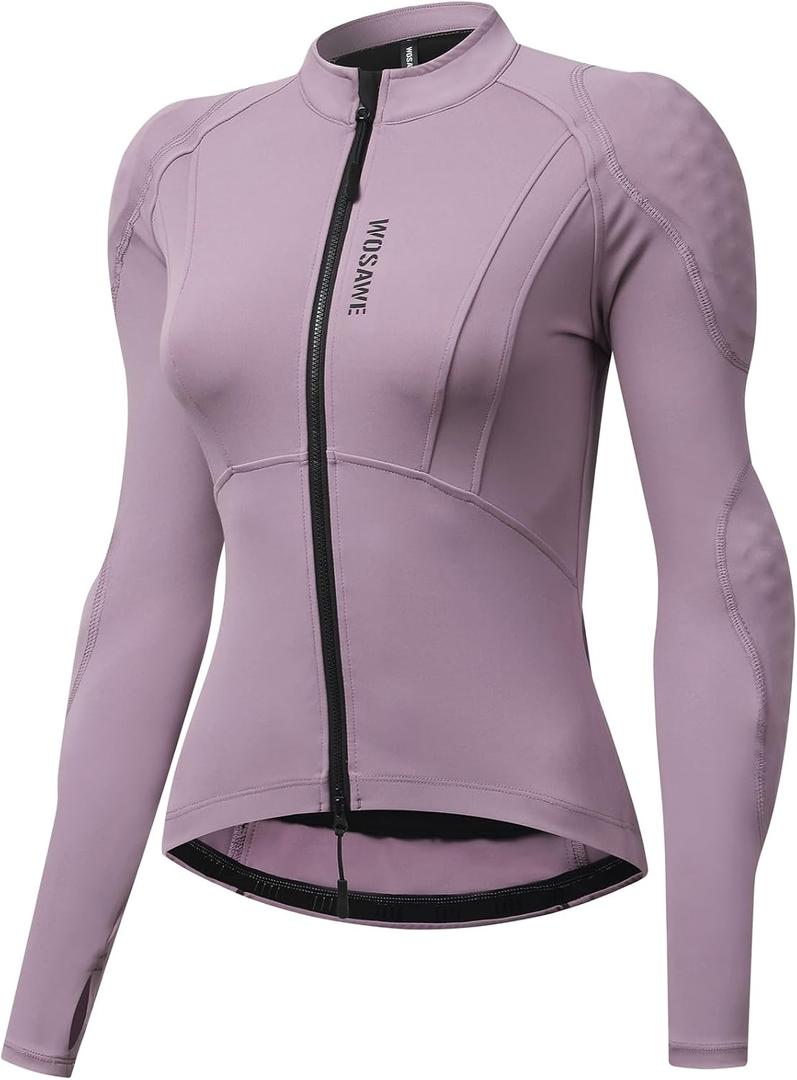 WOSAWE Mesh Motorcycle Jacket Women Padded Motorcycle Shirt with Back Pads Summer Sport Bike Gear M