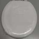 KOHLER 4648-0 Stonewood Round Toilet Seat, Round Wood Seat for Standard Toilets, Comes with Color-Matched Plastic Hinges, Home Essentials, White