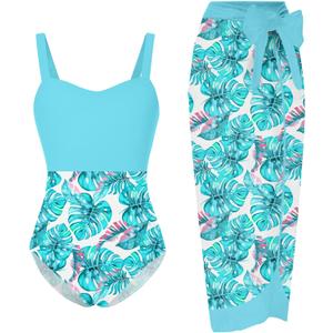 UNIFACO Girls Swimsuit Size 8-10 One Piece Neon Bathing Suit with Mesh Cover Up Adjustable Straps Swimwear