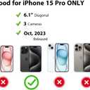 Gatita for iPhone 15 Pro Magsafe, Sturdy Matte Frosted Translucent Minimalist Phone Case with Slick Substantial Protective Plastic Cover for iPhone 15 Pro- Black Translucent
