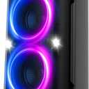 Portable Bluetooth Party Speaker: 160W Peak Powerful Loud Sound Deep Bass Wireless Boombox Large Subwoofer 15 Hours Battery Life Fast Charging with Led Light Show for Outdoor Camping Backyard