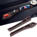 Hovom 2PCS Car Seat Gap Filler Organizer, Multi-purpose Automotive Seat Gap Storage Organizer for Key Phone Card, Auto Seats Crevice Filler Stop Things from Dropping, Car Accessories (Brown)