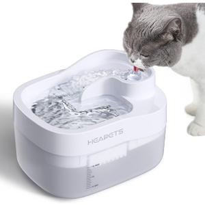 Cat Water Fountain, 3L/101oz Wireless Pet Fountain, Dockstream Automatic Pet Water Dispenser for Cats Dogs Drinking with Replacement Filter, Quiet Pump, Stainless Steel Tray and ABS, White