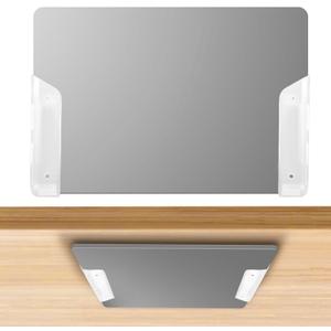 Penitue 2pcs Under Desk Laptop Mount, Wall & Under Desk Laptop Holder with Screws Clear Tablets Shelf Storage for Devices up to 3.2cm/1.26in Thick MacBook Keyboards