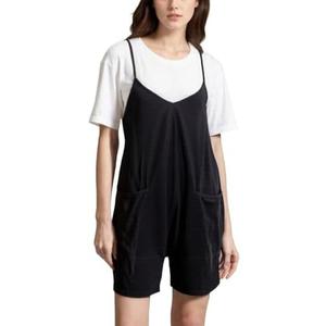 DNFUN Womens Sleeveless Rompers Loose Strap Shorts Overalls Oneise Outfits Summer Casual Jumpsuits (Small, Armygreen)