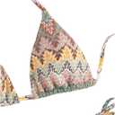 SHENHE Women's 2 Piece Swimsuit Floral Print Halter Tie Side Triangle Bikini Set (M)