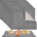 8 Pcs Guinea Pig Liner Washable Rabbit Cage Liner 16x12 Inch Guinea Pig Fleece Mats Reusable Bedding Pee Pads for Small Animals, Bunny (Grey)
