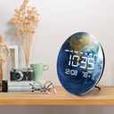 Digital Wall Clock, LED Moon/Earth Design, Temperature Display, 7.87 x 7.87 inches (Earth, 12.59 INCH)