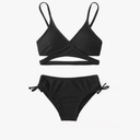MIENOE Teen Girls' Swimsuits Two-Piece V-Neck Bikini Adjustable Shoulder Straps Swimsuit Kids Bikini with Chest Pad XXL Children's