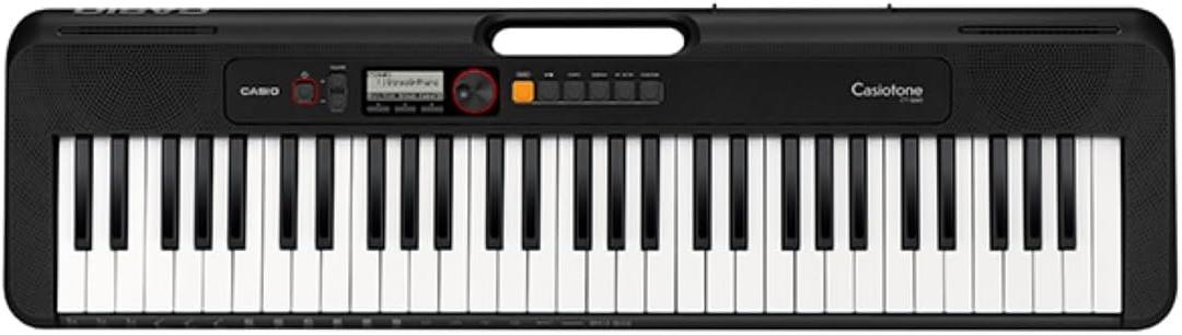 Casio Casiotone CT-S200  61-Key Portable Keyboard for Beginners | 400 Tones, 77 Rhythms, LCD Display, Dance Music Mode, USB-MIDI, Stereo Speakers | Includes Power Supply & Music Rest | Black