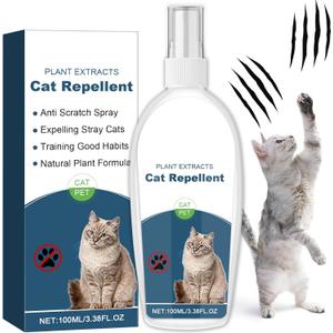 Cat Deterrent Spray, Botanical Cat Repellent Spray for Furniture, Gentle for Indoor & Outdoor Use, Helps Stop Urine Marking & Scratches, Effective Training Aid, 100ml - 1227