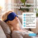3D Cooling Gel 6oz Weighted Eye Mask for Sleeping & Screen Fatigue Relief, Ice Cold Compress Sleep Mask for Migraines, Headaches & Eye Strain, 100% Blocking Contour Eye Mask for Better Rest, Blue