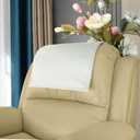 Soft Velvet Non Slip Recliner Headrest Protector, Headrest Cover for Recline Chair,Lazy Boy Headrest Cover, Head Protector for Sofa,Theater Seat, Home & Office Chair 17x27, Ivory