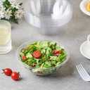 Jaluxing [24 oz. 150 Sets Clear Plastic Salad Bowls with Airtight Lids Disposable To Go Mixing Containers Serving for Fruit, Quinoa, Lunch and Meal Prep, 6.89 Inches In Diameter X 2.48 Inches In Height