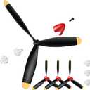 Outus 3 Sets Spare RC Plane Propellers 3 Blade Propeller Compatible with P40 Fighter Remote Control 761-13 Radio Controlled Plane Carbon Fiber Nose Cone with Savers and Adapters