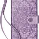 Wallet Case for Galaxy S25 Ultra, [RFID Blocking] 3 Card Holder Stand with Credit Card Slot PU Leather Magnetic Protective Flip Cover for Galaxy S25 Ultra (Light Purple)