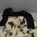 Women's Vintage Floral Dress 3/4 Sleeve Fall Dresses with Belt A-Line Cocktail Wedding Guest Embroidered Tulle Dress, M