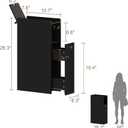 ChooChoo Slim Bathroom Storage Cabinet, Narrow Small Bathroom Organizer with Slide Out Drawer Storage, Toilet Paper Holder, for Small Spaces, Black, 15.74"D x 7.48"W x 28.35"H