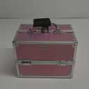FRENESSA Makeup Train Case Portable Makeup Case Organizer Cosmetic Box Make Up Box Makeup Organizer Cosmetic Storage Cases with Locking Nail Kit Organizer Travel Case Mermaid Pink