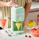Elite Gourmet Snow Cone & Shaved Ice Maker, ESI2215M, Refreshing Slushies, Margaritas, Boba Drinks, Snow Cone & Holder and Ice Mold, Use Cubed & Bagged Ice, Stainless Steel Shaving Blade, Mint