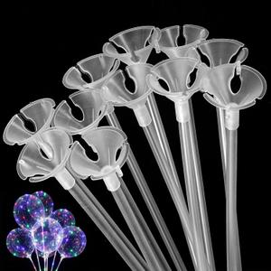 70PCS Plastic Balloon Sticks, 16.5 In Baloon Sticks, Balloons Stick Long, for Birthday Parties, Easter, Any Holiday, Wedding, Anniversary Decoration, Transparent Colors