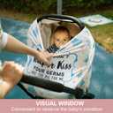 Metplus No Touch Sign Car Seat Cover for Babies, Mom Nursing Covers Breastfeeding Scarf, Multi Use Infant Carseat Canopy for Newborn Carrier/Stroller/Shopping Cart, Baby Shower Gifts for Boy Girl (Little Angel)