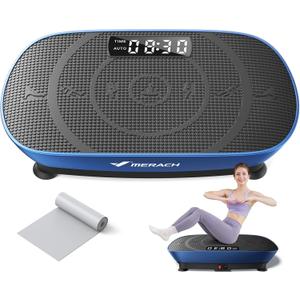 MERACH Vibration Plate Exercise Machine, Whole Body Workout Equipment for Women, Bluetooth and Silicone Pedal, Vibration Plate with Auto Mode, Vibrate Fitness Platform for Home