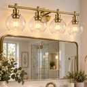 4-Light Bathroom Vanity Light, Brushed Gold Finish, IN-VL01-GD-4
