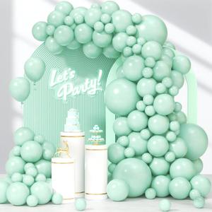 120pcs Mint Green Balloons, 18 12 10 5 inch Mint Green Latex Balloons Different Sizes Balloon Arch Kit for Birthday Baby Shower Gender Reveal Wedding Party Decorations