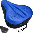 Zacro Bike Seat Cushion - Padded Gel Bike Seat Cover for Men & Women, Padding Bicycle Saddle fit with Peloton/Spin Stationary Exercise/Mountain Road Cycling Bike (Wide, Blue)