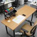 CanKing Clamp Desk Shelf 2 Layer Clip On or Under Table Organizer, Black, 15 inch