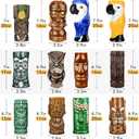 Tiki Mugs Cocktail Set of 12 - Ceramic Tiki Hawaiian Party Cups, Cute Exotic Cocktail Glasses Hawaiian, Bar Professional Hawaiian and Halloween Christmas Party Barware (12PCS), Small