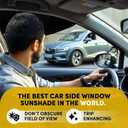 Car Window Shades for Side Window, Perfect for Driver's car Sun Shade Side Window, Easy On and Off, Foldable Plastic Sunshade for More Safety (2 Units)