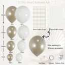 137pcs Pearl White Balloon Arch Kit Double Layer Sand White Balloons with 610Pcs Pearl Stickers, Neutral White Balloon Garland for Wedding Bridal Shower Baby Shower Birthday Engagement