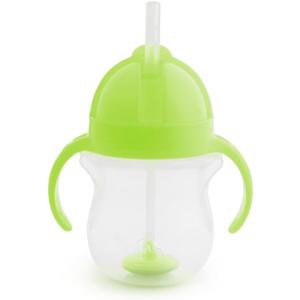 Munchkin Weighted Straw Sippy Cups for Toddlers 7oz, Leak Proof, Easy to Hold - Great toddler cups with straws, Supports Straw-use Education, Straw Cups (Green)