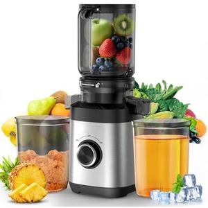 Juicer Machines, Cold Press Juicer with Wide Chute, Slow Masticating Juicers, High Juice Yield for Leafy Greens, Fruits & Vegetables, Easy to Clean