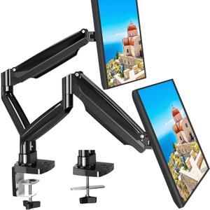 MOUNT PRO Dual Monitor Desk Mount fits 22 to 39 Ultrawide Computer Screen, Holds up to 30.9lbs Each, Fully Adjustable Long Monitor Arm for Two Monitors, Gas Spring Monitor Stand, 100x100 VESA Mount