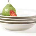 Artena Pasta Bowls 20oz, Large Salad Serving Bowls, 10 inch White Soup Bowls, Porcelain Pasta Bowls Set of 4, Rimmed Deep Pasta Plates, Wide and Shallow Bowls for Dinner, Microwave Dishwasher Safe