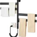 Electric Towel Warmers for Bathroom Wall Mounted Heated Towel Rack，Black