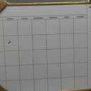 VUSIGN Magnetic Monthly Calendar Whiteboard, 17'' x 23'' Dry Erase Calendar for Wall Office School Home, Gold Wooden Frame