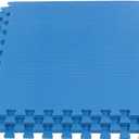 EVA Foam Mat Tiles 4-Pack - 16 SQ FT of Interlocking Padding for Garage, Playroom, or Gym Flooring - Exercise Mat or Baby Playmat by Stalwart (Blue)