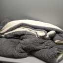 SOCHOW Waffle Sherpa Fleece Throw Blanket, Super Soft Fuzzy Warm, Lightweight Fluffy Reversible Plush Blanket for Bed Sofa Couch, 50 x 60 Inches Grey