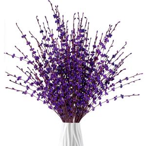 Sggvecsy 10 Pcs 29.5 Long Artificial Jasmine Flowers Tall Fake Flower Bouquet Faux Jasmine Plants Dry Branches for Wedding Home Party Office Hotel Restaurant Kitchen DecorationDark Purple