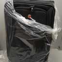 SwissGear Sion Softside Expandable Luggage, Black, Checked-Medium 25-Inch