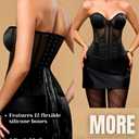 ChiaoLezhee Women's Classic & Elegant Satin Corsets, Adjustable Lace-Up Fit Sizes 00-18, Underwire Padded Boned Corset Top (Black, M)