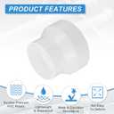 PATIKIL 2 Pcs Duct Reducter, 5" to 3" PVC Air Ducting Adapter Ducting Reducer Increaser Cone for Bathroom Kitchen Inline Ventilation Systems, White