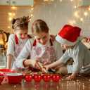 Cabilock Christmas Apple-Shaped Candy Packaging Box Plastic Container 7.1X7.1X7.7 Inches Holiday Candy Jar for Chocolate Treats and Seasonal Storage